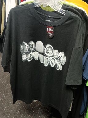 Black Pusha Graphic Tee with White Print